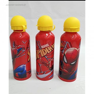 Kid Licensing Set mit 3 Motiven aus Aluminium Spiderman 500 ml Unisex Mehrfarbig Einheitsgröße