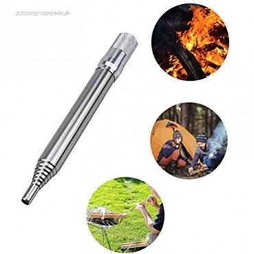 KiMiLIKE Edelstahl-Lagerfeuer-Tool baut Feuer Werkzeug Feuer Blasrohr Camping Picknick Feuerzeug für Outdoor Picknick Camping Wandern