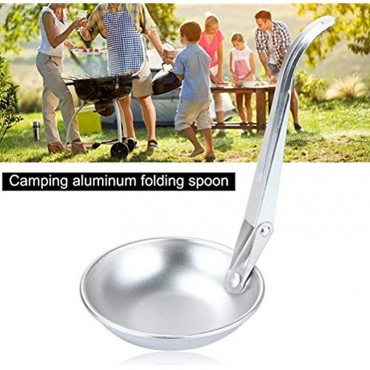 Leikance Faltbarer Löffel Aluminium-Suppenkelle für Outdoor Camping Wandern Rucksackreisen Küche Kochutensilien