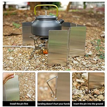 RuiXi Windschutz für Campingkocher tragbar faltbar mit Tragetasche Premium-Aluminium-Legierung für Camping Picknick Rucksackreisen Kochen
