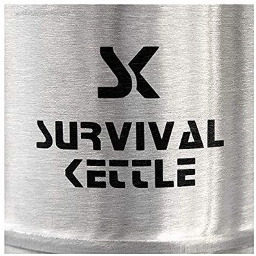 Survival Kettle Wasserkocher Silver Steel aus Edelstahl
