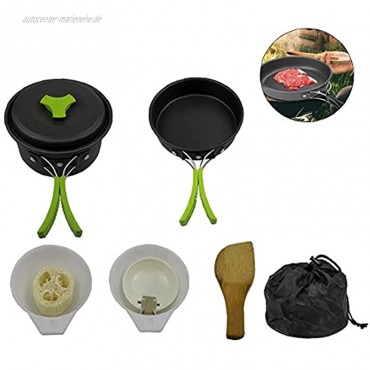 Uayasily Camping Kochgeschirr Kit Backpacking Gear & Wandern Angeln Im Freien Kochgeräte Ultra Set Kochen Kochgeräte Grün