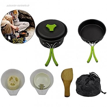 Uayasily Camping Kochgeschirr Kit Backpacking Gear & Wandern Angeln Im Freien Kochgeräte Ultra Set Kochen Kochgeräte Grün