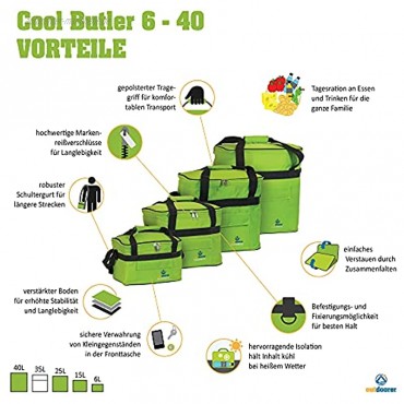 outdoorer Kühltasche Cool Butler Isoliertasche Thermotasche Picknicktasche für Lebensmitteltransport faltbar