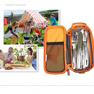 P Prettyia Campingbesteck Aufbewahrungstasche Picknick Besteck Tasche Outdoor Besteck Mutifunktion Tasche