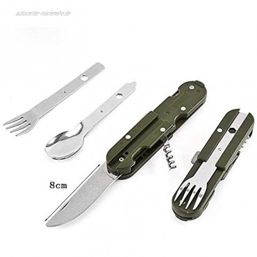 XIE 2 stück nützliche grüne Armee multifunktions Edelstahl klappgabel Messer Multi-Tool Camping nützliche Reise kit