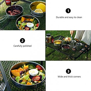 BESPORTBLE 5 Stück Camping Kochgeschirr Mess Kit Edelstahl Kochtopf Töpfe Tassen Utensilien Geschirr Set für Outdoor-Wandern Grill Picknick