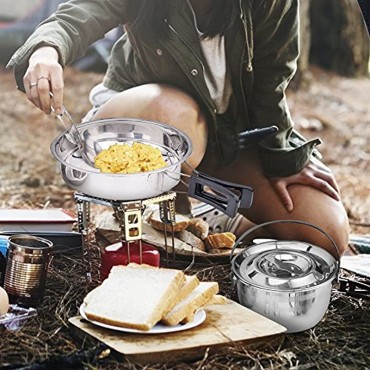 Bramble 9-teiliges Camping Kochset & Geschirr aus Edelstahl Töpfe Geschirr & Besteck